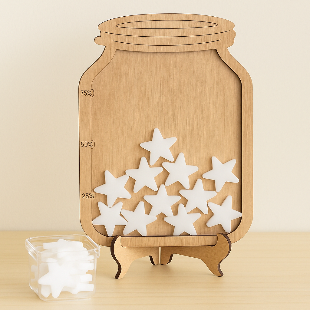 jarrón con estrellas para completar el refuerzo positivo