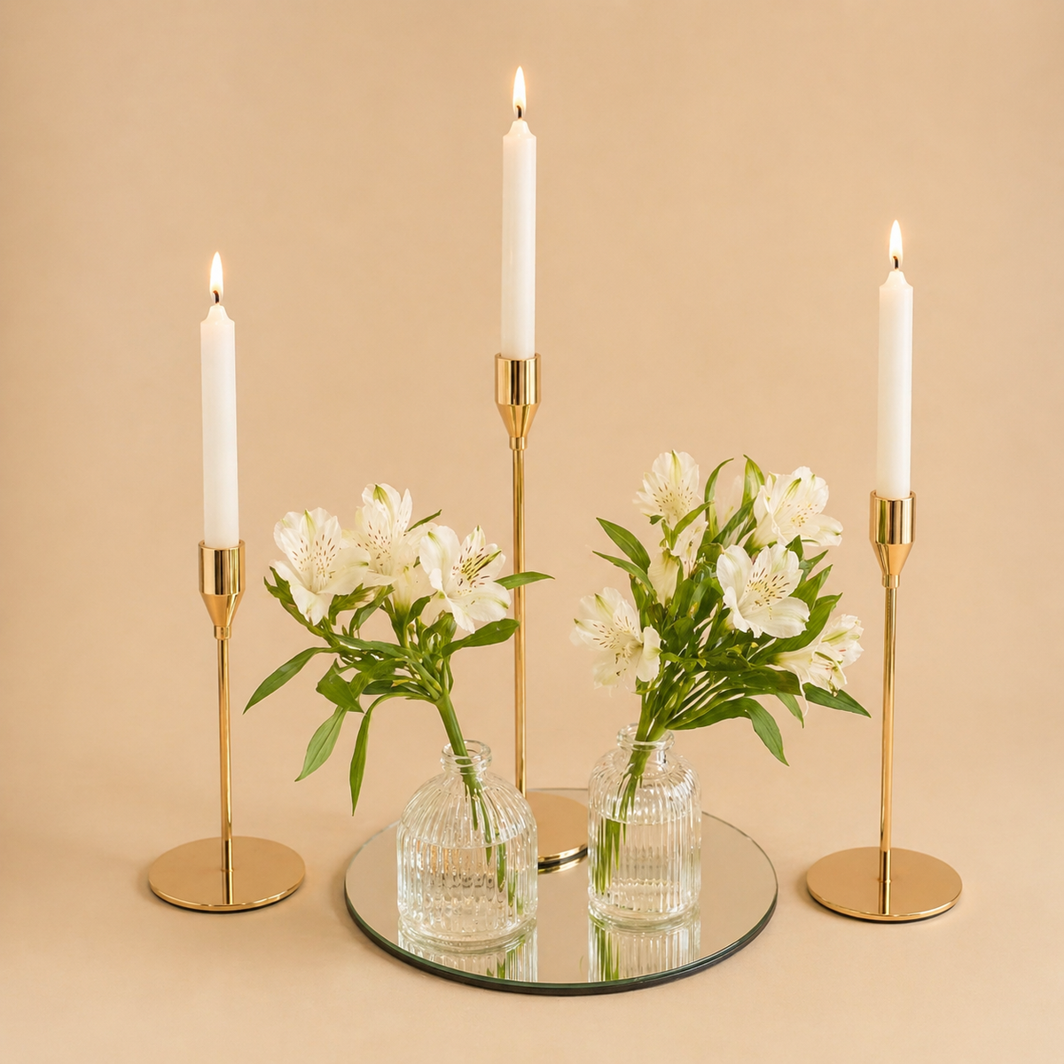 Trio candelabro Dorado