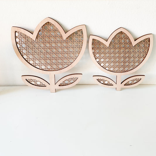 Decoración de muralla tulipanes de madera para pegar en la muralla 