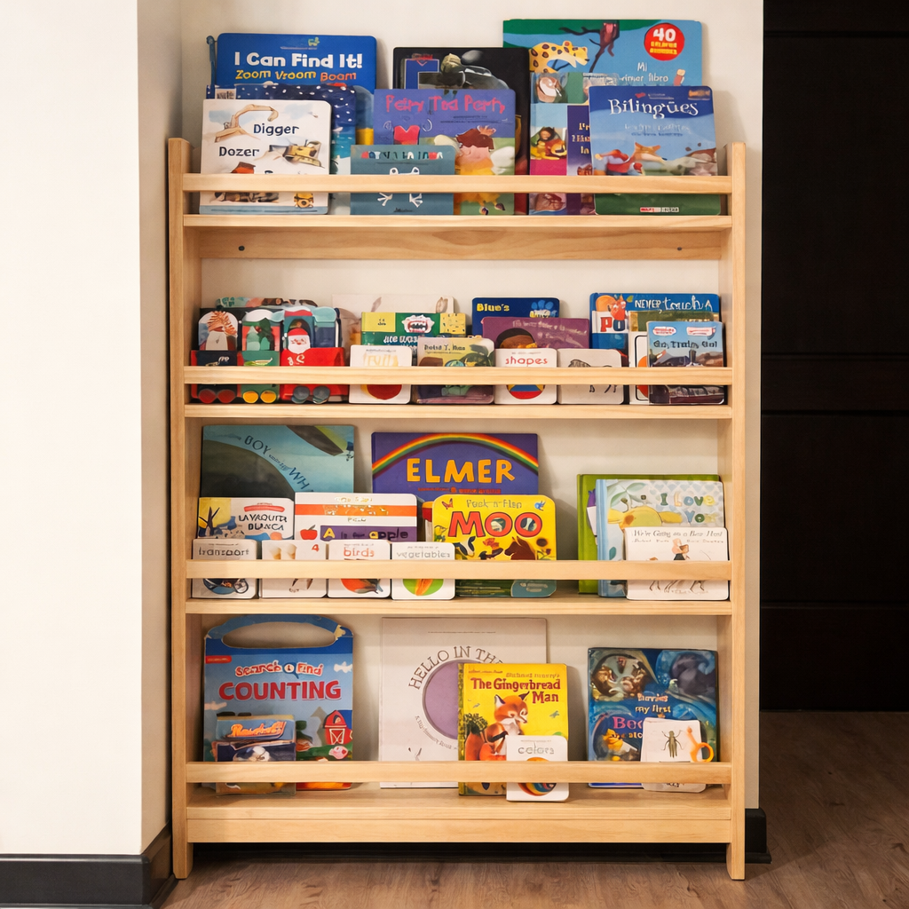 biblbioteca infantil con repisas 
