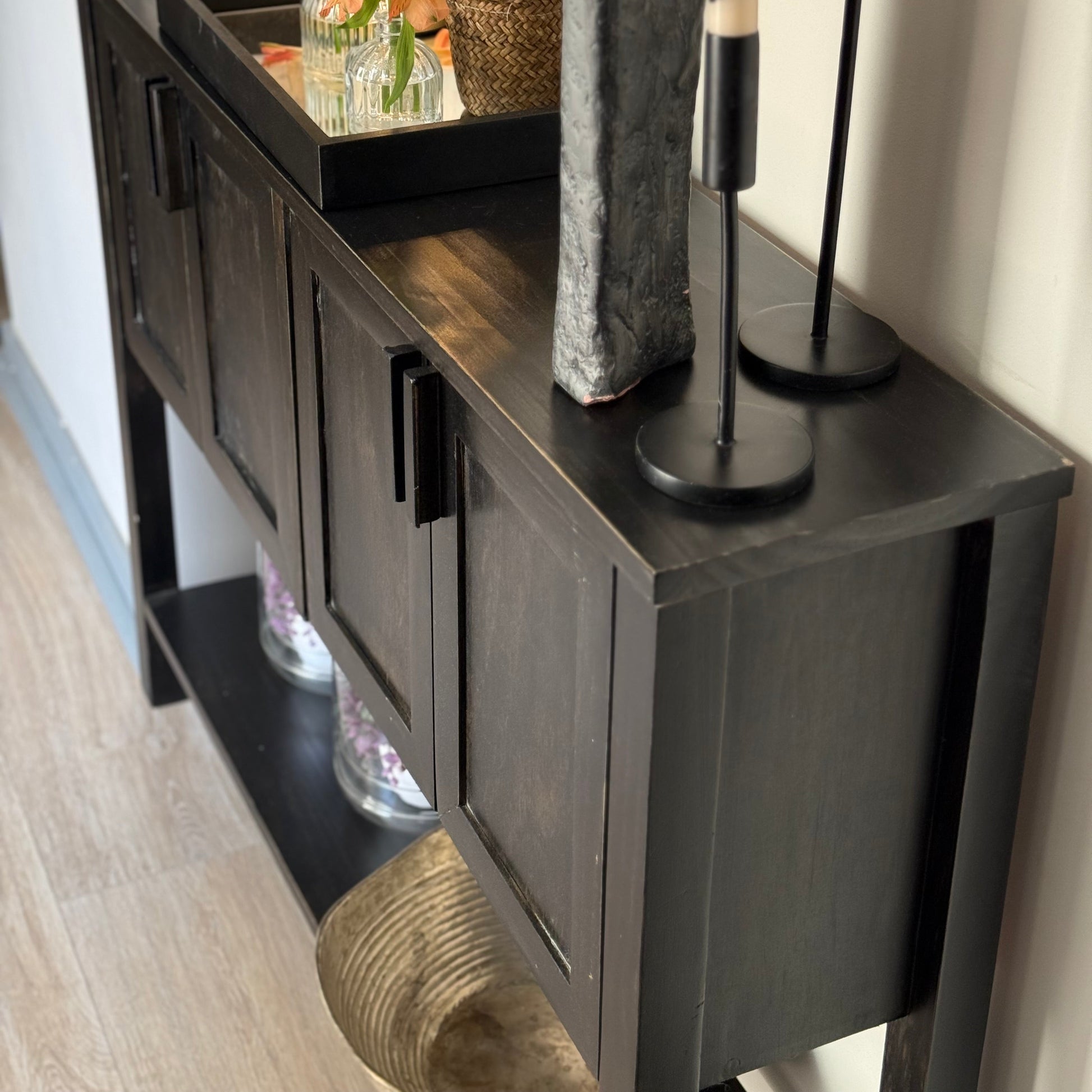 mesa arrimo negra para entrada 