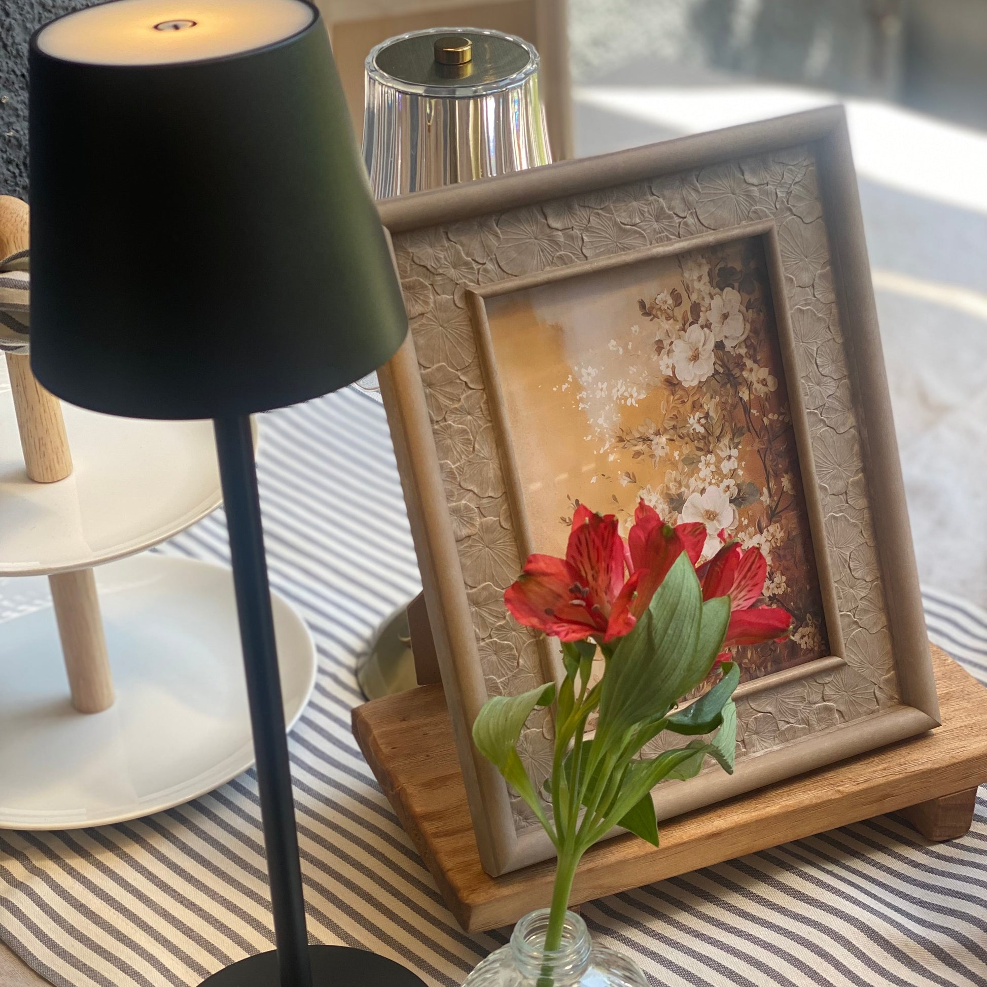 lampara para decorar las mesas y dar luz calida 