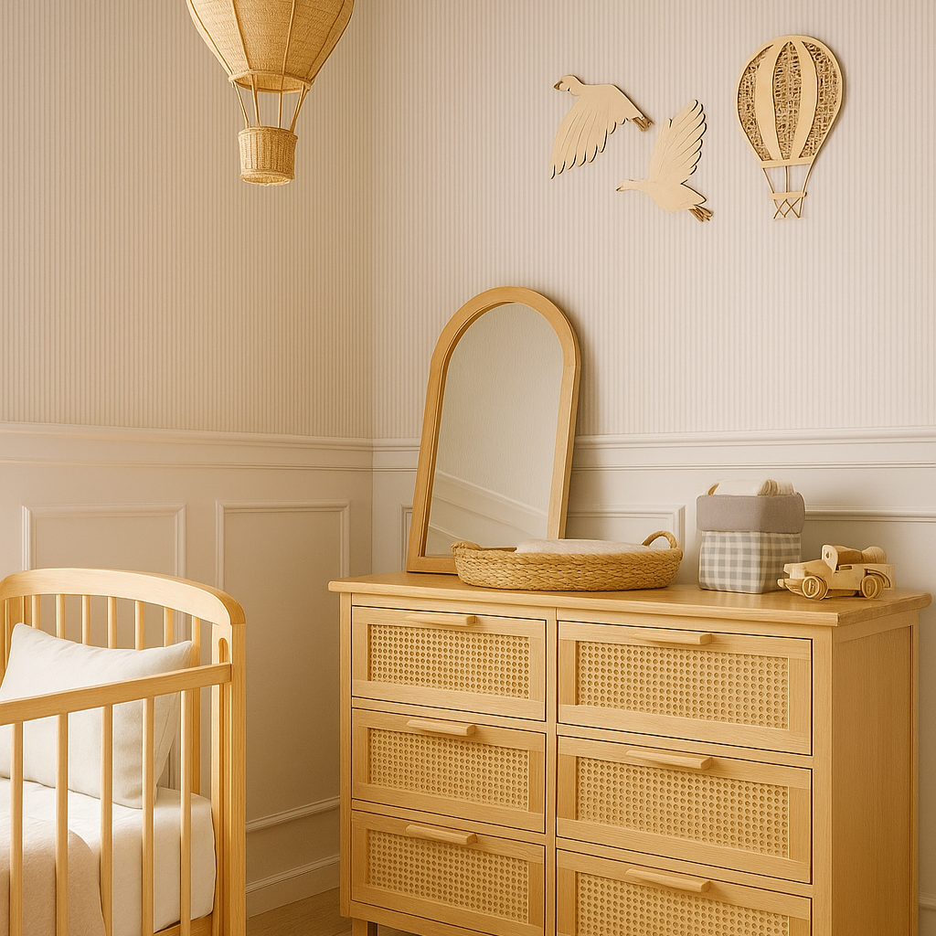 cómoda de madera para mudar bebe 
