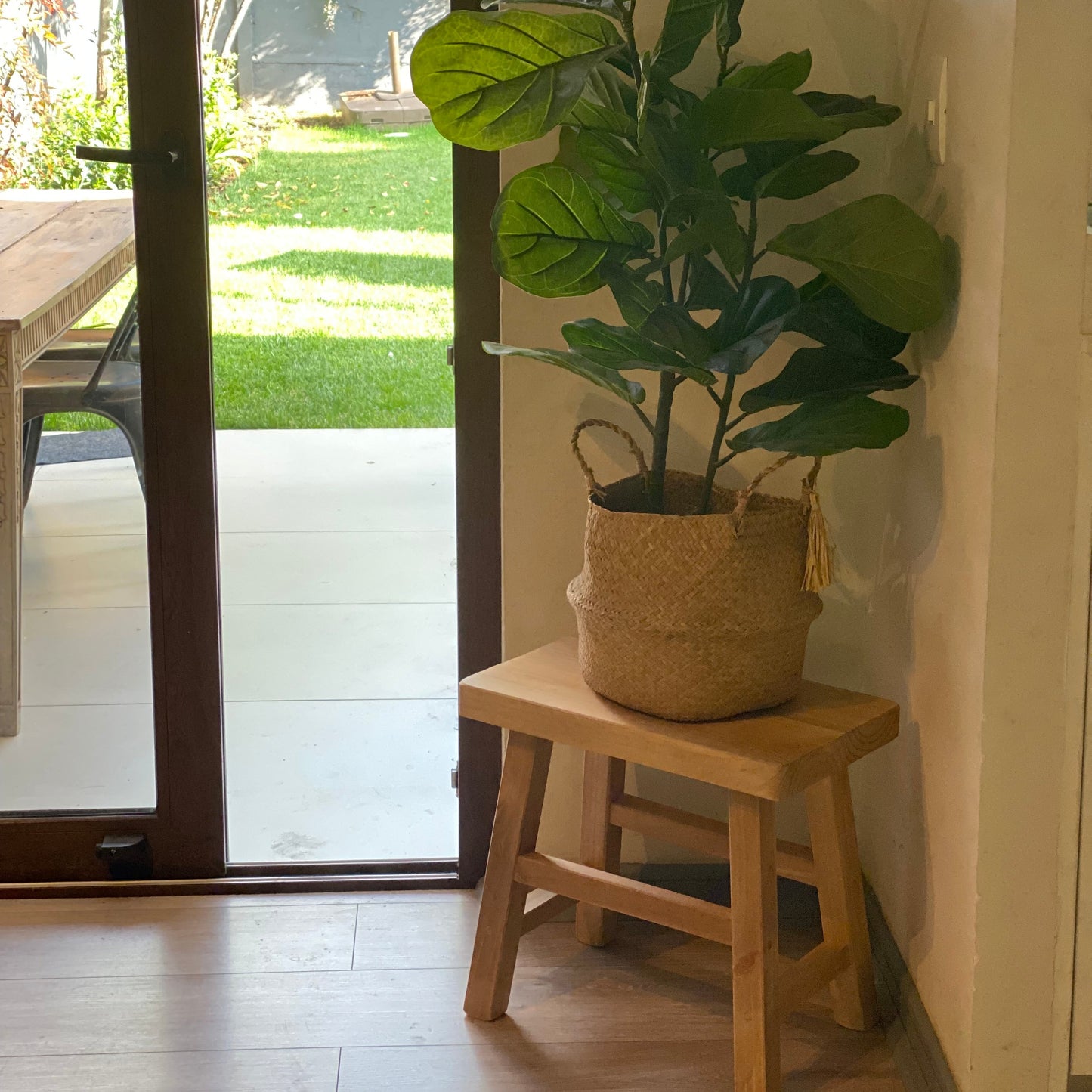 banqueta de madera para  living 